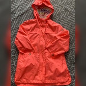 Lightweight Rain Jacket in Neon coral